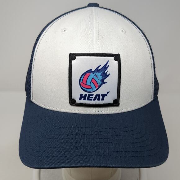 Heat Snapback Trucker Hat Blue One Size Adjustable 6 Panel The Classics Yupoong - Picture 2 of 9